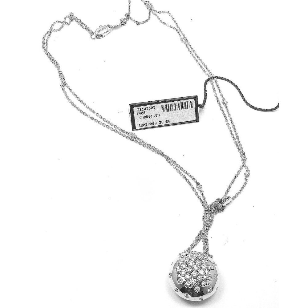 Authentic Damiani 18k White Gold Diamond Drop Cluster Pendant Necklace - Picture 4 of 12